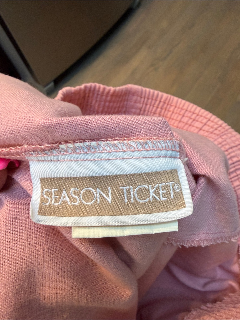 Set of Five Elastic Waist Shorts  in Pink, Cream, Sage - Picture 3 of 3